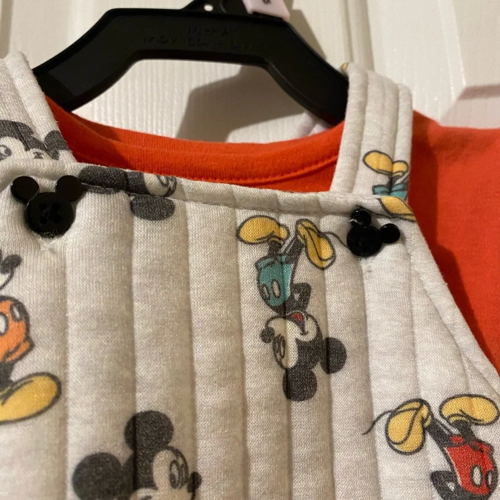 Disney Mickey Mouse Overalls with Red T-Shirt - Picture 4 of 6